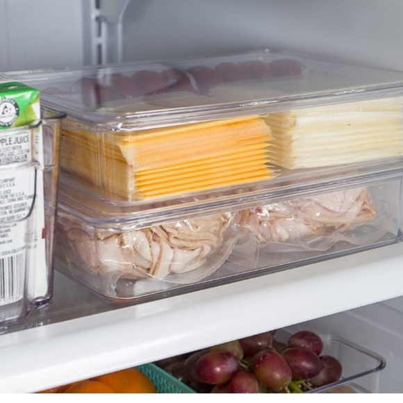 Kitchen Spaces Clear Plastic Storage Bins - 12 oz, BPA-Free, 8.7x3.5x6.8, 2-Pack - Picture 5 of 10